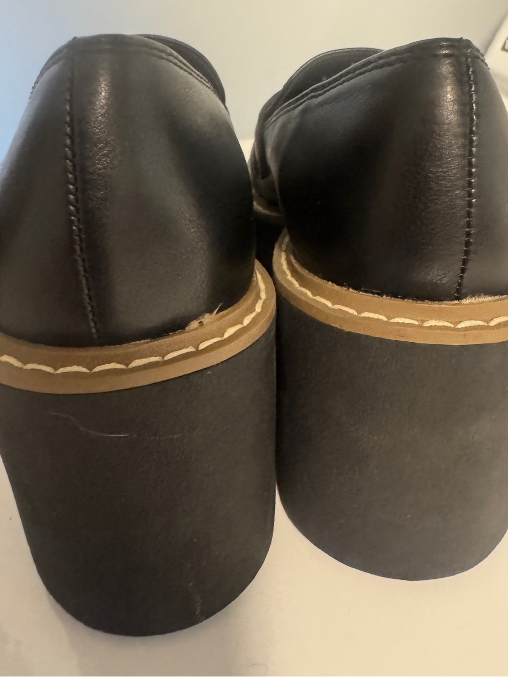 Dolce Vita Black Platform Lug Penny Loafers - Picture 4 of 8